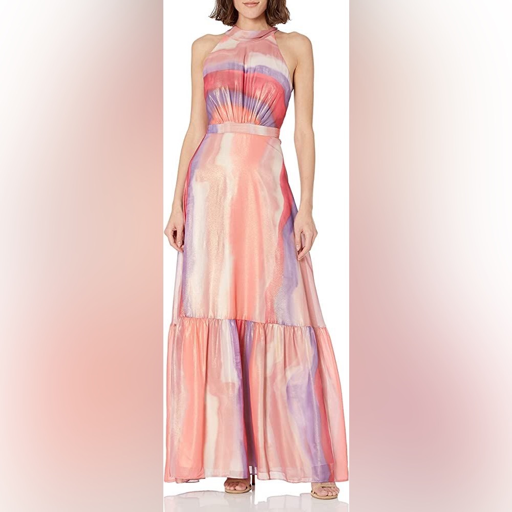 NWT Tahari Women’s Colorful Halter Maxi Dress